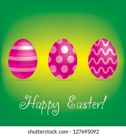"Happy Easter" bright egg card in vector format.