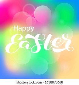 Happy Easter brush lettering. Vector stock illustration for banner