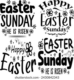 Happy Easter Bundle design, Christian Easter bunny Bundle, Retro Easter Cut Files Cricut, Good for Happy Easter tshirt design