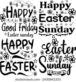 Happy Easter Bundle design, Christian Easter bunny Bundle, Retro Easter Cut Files Cricut, Good for Happy Easter tshirt design