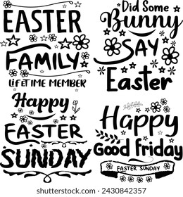 Happy Easter Bundle design, Christian Easter bunny Bundle, Retro Easter Cut Files Cricut, Good for Happy Easter tshirt design