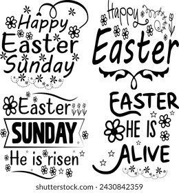 Happy Easter Bundle design, Christian Easter bunny Bundle, Retro Easter Cut Files Cricut, Good for Happy Easter tshirt design