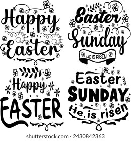 Happy Easter Bundle design, Christian Easter bunny Bundle, Retro Easter Cut Files Cricut, Good for Happy Easter tshirt design