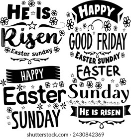 Happy Easter Bundle design, Christian Easter bunny Bundle, Retro Easter Cut Files Cricut, Good for Happy Easter tshirt design