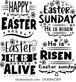Happy Easter Bundle design, Christian Easter bunny Bundle, Retro Easter Cut Files Cricut, Good for Happy Easter tshirt design