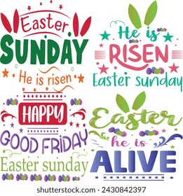 Happy Easter Bundle design, Christian Easter bunny Bundle, Retro Easter Cut Files Cricut, Good for Happy Easter tshirt design