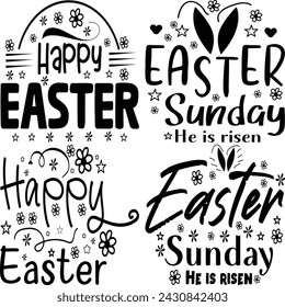 Happy Easter Bundle design, Christian Easter bunny Bundle, Retro Easter Cut Files Cricut, Good for Happy Easter tshirt design