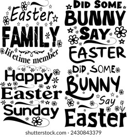 Happy Easter Bundle design, Christian Easter bunny Bundle, Retro Easter Cut Files Cricut, Good for Happy Easter tshirt design