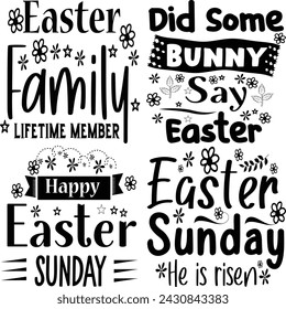 Happy Easter Bundle design, Christian Easter bunny Bundle, Retro Easter Cut Files Cricut, Good for Happy Easter tshirt design