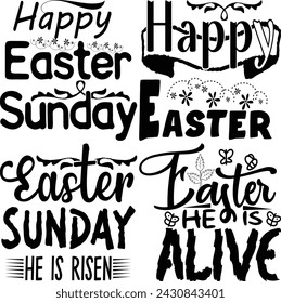 Happy Easter Bundle design, Christian Easter bunny Bundle, Retro Easter Cut Files Cricut, Good for Happy Easter tshirt design
