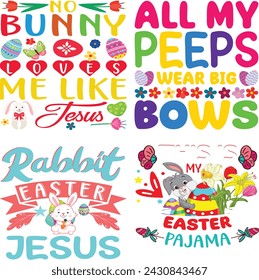 Happy Easter Bundle design, Christian Easter bunny Bundle, Retro Easter Cut Files Cricut, Good for Happy Easter tshirt design