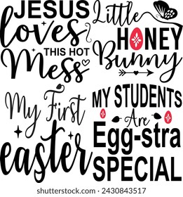 Happy Easter Bundle design, Christian Easter bunny Bundle, Retro Easter Cut Files Cricut, Good for Happy Easter tshirt design