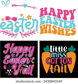 Happy Easter Bundle design, Christian Easter bunny Bundle, Retro Easter Cut Files Cricut, Good for Happy Easter tshirt design