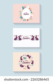 Fröhliche Ostern mit Sammelheften. Einladung Grußkarte. Vektorgrafik