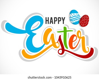 Happy Easter. Easter Bunny background with eggs. Vector illustration.