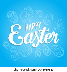 Happy Easter Easter Bunny Background Eggs Stock Vector (Royalty Free ...