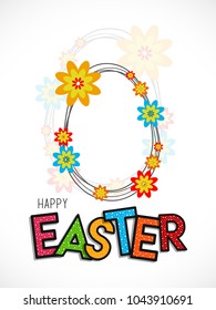 Happy Easter. Easter Bunny background with eggs. Vector illustration.
