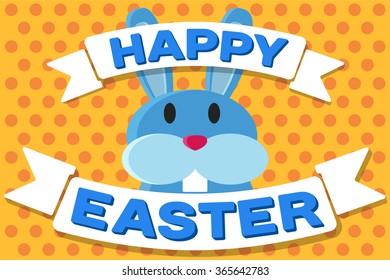 happy easter bunny. Blue rabbit