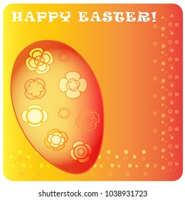 Happy Easter Bunny Card and Colorful Eggs. Vector Color Illustration Greeting Art