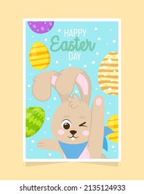 estilo de tarjeta de conejo de Pascua feliz