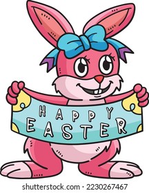  Happy Easter Bunny Cartoon Colored Clipart 