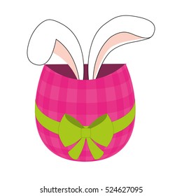 Happy easter bunny cartoon icon vector illustration graphic design