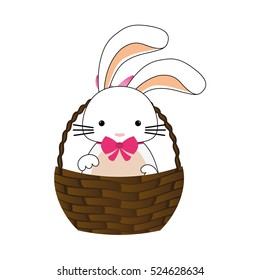 Happy easter bunny cartoon icon vector illustration graphic design