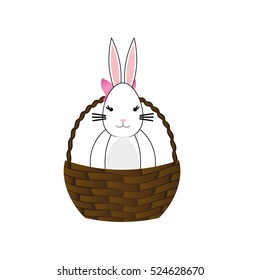 Happy easter bunny cartoon icon vector illustration graphic design
