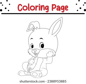 Happy Easter Bunny coloring page for kids