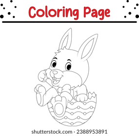 Happy Easter Bunny coloring page for kids