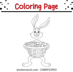 Happy Easter Bunny coloring page for kids