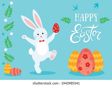 happy easter bunny with congratulations