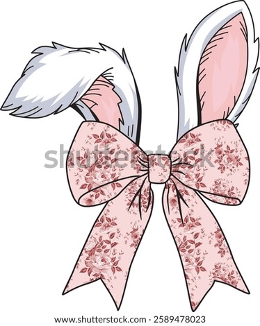 Happy Easter, Bunny Coquette For T Shirt Design02