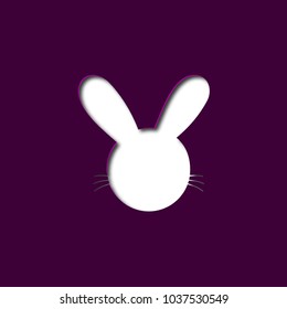 Happy easter bunny design and illustration on simple purple background. vector poster, wallpaper and background design for easter.