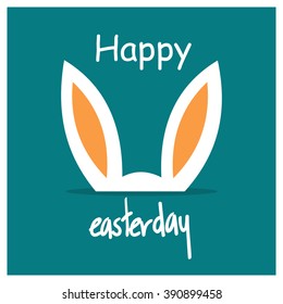 Happy easter Bunny ear card