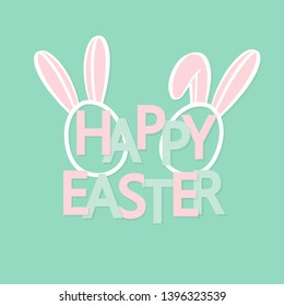 Happy Easter with bunny ears.