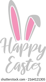 Happy Easter Bunny Ears Isolated Vector