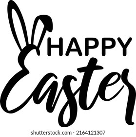 Happy Easter Bunny Ears Isolated Vector