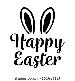 Happy Easter Bunny Ears Simple Sticker
