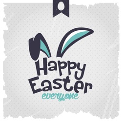 Happy Easter | Easter Bunny Ears Vector. Calligraphic Design.