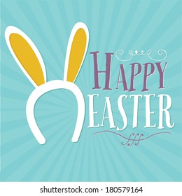 Happy Easter Bunny Ears Vector