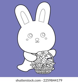 Happy Easter Bunny Egg Digital Stamp