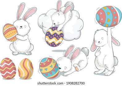 Happy Easter. Easter Bunny  Easter Egg. great for a nursery, art print, wall art, baby shower, and perfect for scrapbooking, card making, signs, stickers, t shirts, tote bags and more.