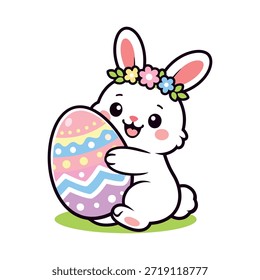 Diseño feliz de la camiseta del conejito y del huevo de Pascua, elemento del diseño de Pascua