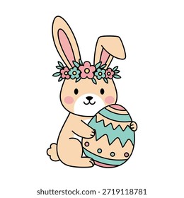 Diseño feliz de la camiseta del conejito y del huevo de Pascua, elemento del diseño de Pascua