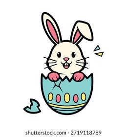 Diseño feliz de la camiseta del conejito y del huevo de Pascua, elemento del diseño de Pascua