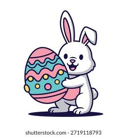 Diseño feliz de la camiseta del conejito y del huevo de Pascua, elemento del diseño de Pascua