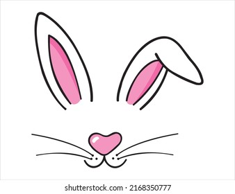 Happy Easter - Bunny Face - Funny Ears  Easter Rabbit Journal