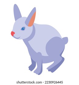 Happy easter bunny icon isometric vector. Cute rabbit. Funny animal