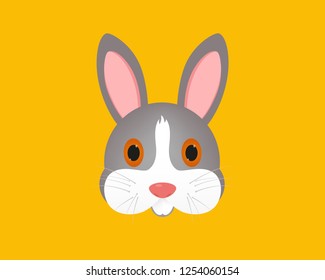 Graphical Portrait of Rabbit Isolated On White Background Images, Stock